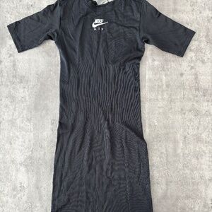 Nike Air Women's Ribbed Black Dress Athletic Casual Bodycon Comfortable - Small